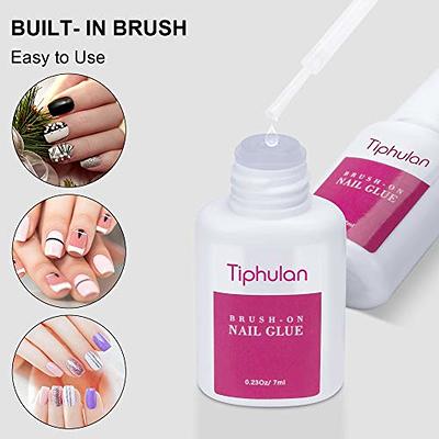 Modelones Nail Glue for Acylic Nails Brush On Nail Glue for Press On Nails  7ml Long