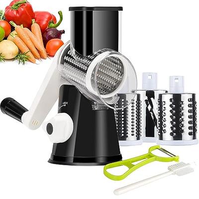 Kitchen Rotary Cheese Grinder Slicer-VEKAYA Round Drum Shredder Vegeta