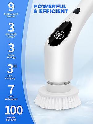 Electric Spin Scrubber Shower Scrubber with Long Handle for