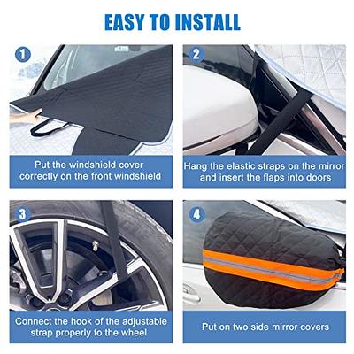  Car Windshield Cover, Thick Protective Windscreen Covers Frost  Side Wing, Snow Ice Frost Sun UV Dust Water Resistant, Car Frost Shield  Snow Cover for SUVs All Season : Automotive