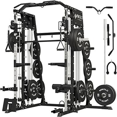 Mikolo Smith Machine Home Gym, 2200 lbs Power Rack Cage with Cable