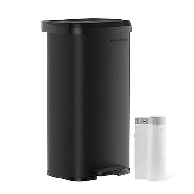 Lavex 50 Gallon Gray Wheeled Rectangular Trash Can with Lid and Step-On  Attachment