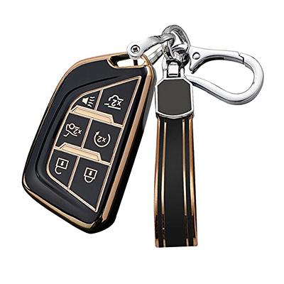  1797 for Cadillac Key Fob Cover SRX XT5 XT4 CTS ATS CT6 XT6 XTS Accessories  Car Key Chain Case Shell Protector 5 Button Women Girly Cute TPU Gold :  Automotive