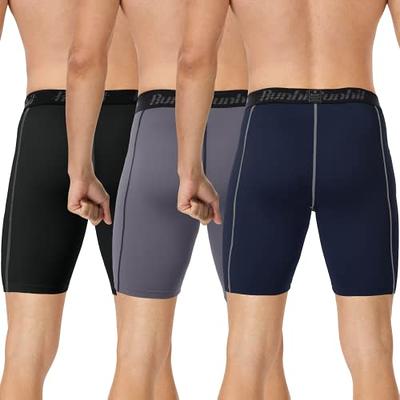 Runhit 3 Pack Comrpession Shorts Men Workout Running Underwear Athletic Gym  Spandex Comrpession Shorts Basketball Base Layer