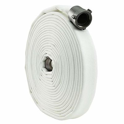 Fire Hose - 2 1/2 x 25' Lay Flat Water Hose - White Industrial