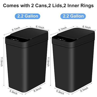 Anborry Bathroom Automatic Trash Can 2 Pack 2.2 Gallon Touchless Motion  Sensor Small Slim Garbage Can with Lid Smart Electric Narrow Waterproof  Garbage Bin for Bedroom Office Kitchen (Black) - Yahoo Shopping