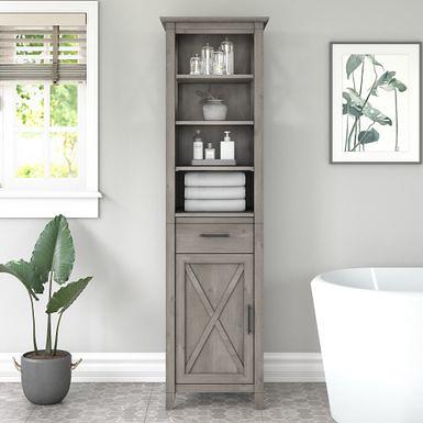 Bush Furniture Cabot Small Bathroom Storage Cabinet with Doors in Ash Gray