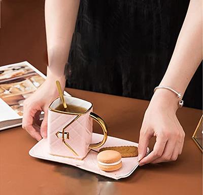 Coffee Mug,Unique Mugs,Handbag Shaped Mug Contains Coffee Cup  + Saucer + Teaspoon Latte Cup Cappuccino Cup (black coffee cup): Cup &  Saucer Sets