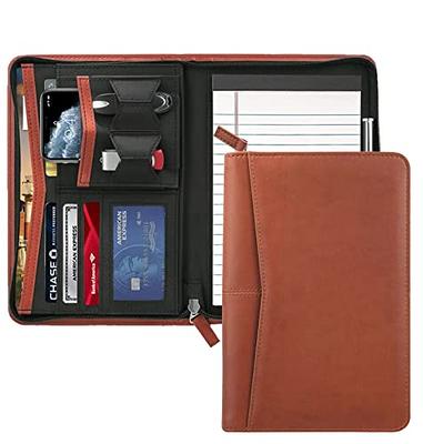 Gorbado Small Portfolio Organizer, A5 Zippered Business Portfolio, Junior  Padfolio Folder Binder for Women & Men,5 x 8 Writing Pad Included, Brown -  Yahoo Shopping