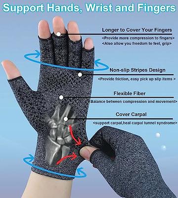 1 Pair Set Five Finger Striped Non-Slip Silicone Grips Yoga Gloves