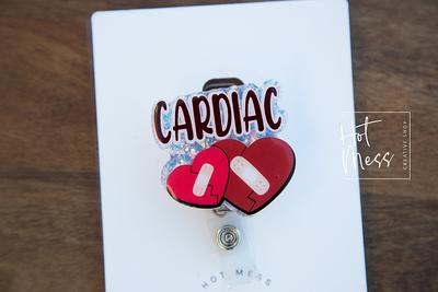 Cardiologist Badge Reel, Heart Badge Reel, Nurse Retractable Id