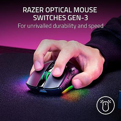 RisoPhy Wireless Gaming Mouse,Tri-Mode 2.4G/USB-C/Bluetooth Mouse Up to  10000DPI,Chroma RGB Backlit,Ergonomic Mouse with 8 Programmable