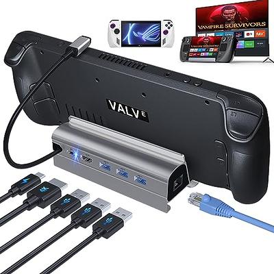  JSAUX Docking Station for Steam Deck/ROG Ally, 5-in-1 Steam Deck  Dock with HDMI 2.0 4K@60Hz, 100Mbps Ethernet, Dual USB-A 2.0 and 100W USB-C  Charging Compatible with Steam Deck OLED-HB0602 : Sports