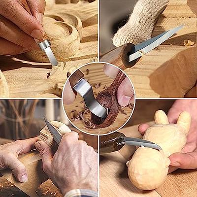 10pcs Wood Whittling Kit, Wood Carving Tools for Beginners with Hook Knife,  Chip Knife,sloyd Knife, Gloves, 3pcs Carbon Steel Carving Knives.