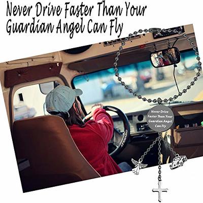 Guardian Angel Rear View Mirror Charm, Blue Car Accessories