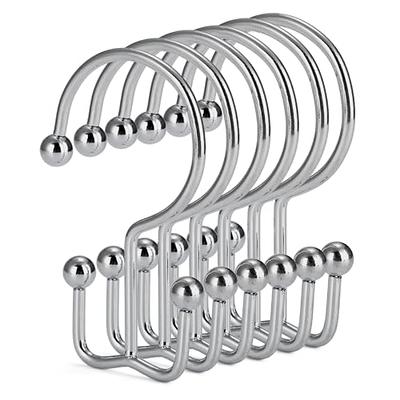 Shower Curtain Hooks, Brushed Nickel Shower Curtain Hooks, Modern Creative  Rust Resistant Metal Shower Curtain Rings, Balanced Gliding Shower Hooks