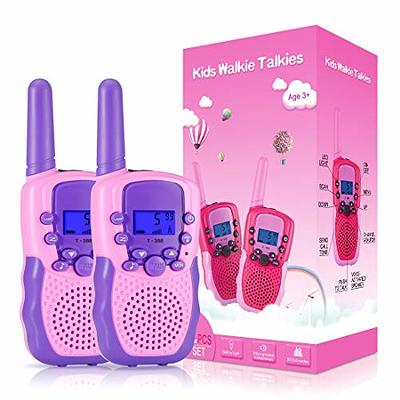 Retevis RT-388 Kids Walkie Talkies for Girls Boys,6-12 Year Old Kids'  Toys,22 CH LCD Flashlight,Christmas Halloween Gifts,Camping Outdoor(Pink,2  Pack) 