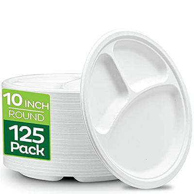 Stack Man 100% Compostable Oval Paper Plates [10 inch - 50-Pack