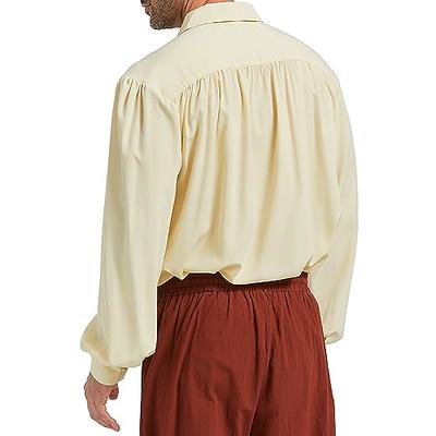 Mens Pirate Medieval Shirts Ruffle Steampunk Gothic Costume Cosplay  Renaissance Victorian Tee Viking Tops, 01 Beige, Small : :  Clothing, Shoes & Accessories