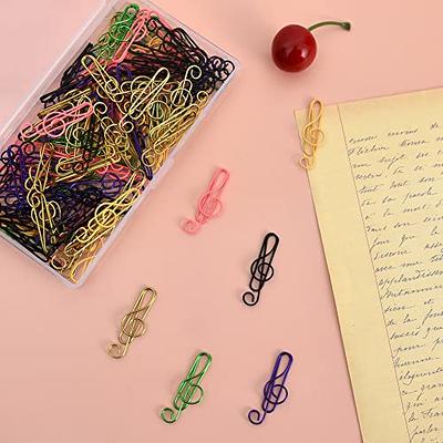 50pcs Heart Shape Paper Clips Multicolor Metal Clip Heart Bookmark