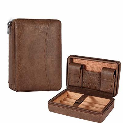 Travel Humidor Box With Cigar Accessories - Spanish Cedar, Humidifier,  Cutter, Stand, Punch - Holds 4-5 Cigars - Waterproof, Crushproof, Airtight  Seal