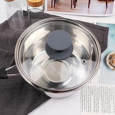 Mewutal Tempered Glass Lid Clear Pot Cover Assembled Pan Cover Replacement  for Universal Pot Frying Pan Skillets Cookware, with Silicone Handle and  Cleaning Pad (Single Holes, 6 Inches) - Yahoo Shopping