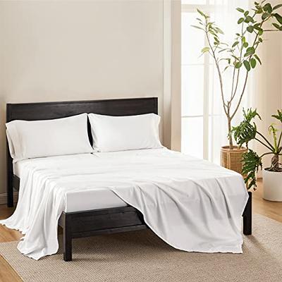 Bedsure King Size Sheets White - Soft Sheets for King Size Bed, 4 Pieces  Hotel Luxury King Sheets, Easy Care Polyester Microfiber Cooling Bed Sheet