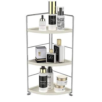 Dyiom 2 Tier Bathroom Organizer Countertop, Vanity Tray Cosmetic & Makeup Counter Storage Shelf Kitchen Spice Rack, Sliver