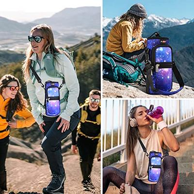 Wild Wolf Outfitters 25 oz Water Bottle Holder - Carry, Protect & Insulate  w/ 2 Pockets & Adjustable Strap - Blue