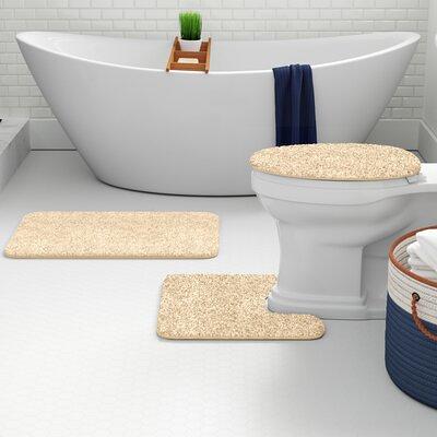 SUSSEXHOME Toilet Mat Set Gray, 2-Piece Cotton Bathroom Contour