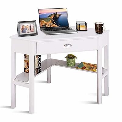 Furologee White Small Computer Desk with 2 Fabric Drawers, Simple Home  Office Writing Desk, Vanity Makeup Desk Dressing Table with Hooks, Study  Desk for Bedroom Small Spaces - Yahoo Shopping