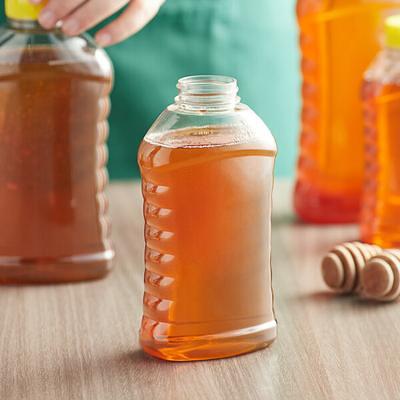 5.5 oz. (8 oz. Honey Weight) Cylinder PET Clear Sauce Bottle with