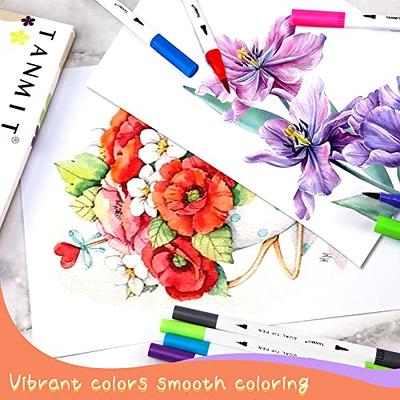 ZSCM 12 Colors Duo Tip Calligraphy Marker Journal Pens for Adult Coloring  Books Drawing Art Coloring Brush Markers - AliExpress