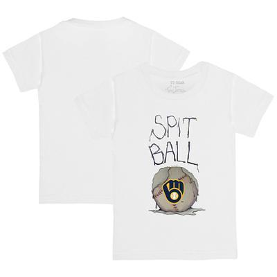 Toddler Tiny Turnip White Milwaukee Brewers Spit Ball T-Shirt