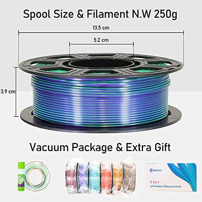 MIKA3D 1.75mm Normal PLA 4 Most Basic Colors Bundle Pack: Black Red White  Blue, Each Spool 250g X 4 Spools Packed, Total 1Kg 3D Printing Filament