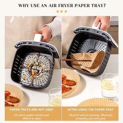 Air Fryer Disposable Paper Liner,100Pcs with Basting Brush,Baking Paper for  Air Fryer Oil-proof, Water-proof, Food Grade Parchment for Baking Roasting