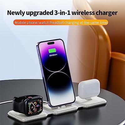 ETEPEHI 3 in 1 Charging Station for iPhone, Wireless Charger for iPhone 15  14 13 12 11 X Pro Max & for Apple Watch - Charging Stand Dock for AirPods