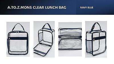 A.TO.Z.MONS Clear Lunch Bag, Clear Lunch Box transparent bag Stadium  Approved Clear Lunch Bag for Men and Women, 9X5X10.5(Navy Blue) - Yahoo  Shopping