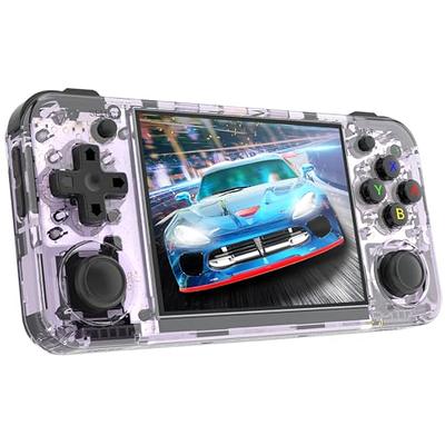  RG35XX H Retro Handheld Game Console , 3.5 Inch IPS Screen  Linux System Built-in 64G TF Card 5528 Games Support HDMI TV Output 5G WiFi  Bluetooth 4.2 (Transparent Purple) : Toys & Games