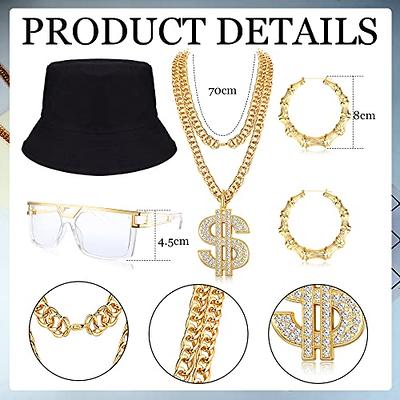 Chunky Gold Chain Plastic Hip Hop Necklace Costume Accessory