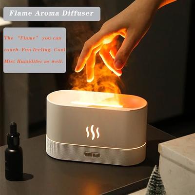 VAVSEA Flame Diffuser Humidifier with Flame Light, 3 Flame Colors Essential  Oil Diffuser, Waterless Auto Shut-Off, Time Setting for Home, Office, Room  