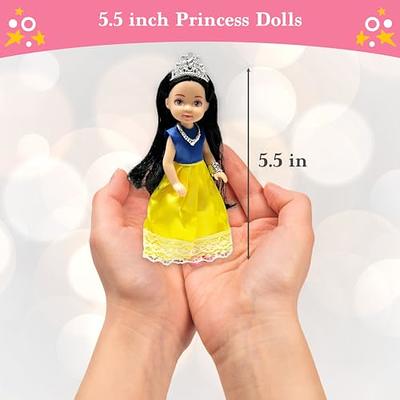 Little Dolls Set with Mini Princess Dolls for Girls – Princess Toy Dolls  for Dollhouse –Small Doll Mini Princess Figures with Tiaras, Hair  Accessories