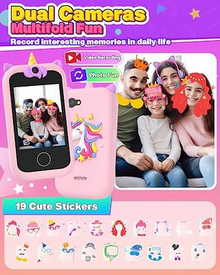 Kids Smart Phone Learning Toy for Girls 3-8 Years Old Cute Unicorn Design  and Colorful Screen Birthday for 3 4 5 6 7 8 9 Year Old Girls with  Rotatable