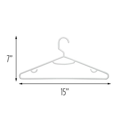 Plastic Notched Clothing Hangers, 60 Pack, White