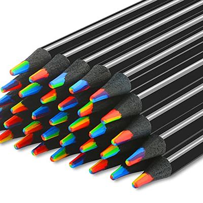 ThEast 30 Piece Rainbow Colored Pencils, 4 Color in 1 Pencils for Kids,  Assorted Colors for Drawing Coloring Sketching Pencils For Drawing  Stationery, Bulk, Pre-sharpened,Simple Box Packaging 