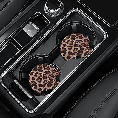 4 Pack Car Coasters, 2.75inch Leopard Print Car Cup Holder