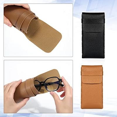 2pcs Soft Glasses Cases, 6.3x 3.1 Inch Leather Eyeglasses Case Portable Glasses  Case Soft Pouch Leather Sunglasses Pouch for Women Men Kids (Brown, Black)  - Yahoo Shopping