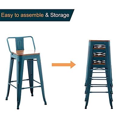  Alunaune 26 Metal Bar Stools Set of 4 Counter Height