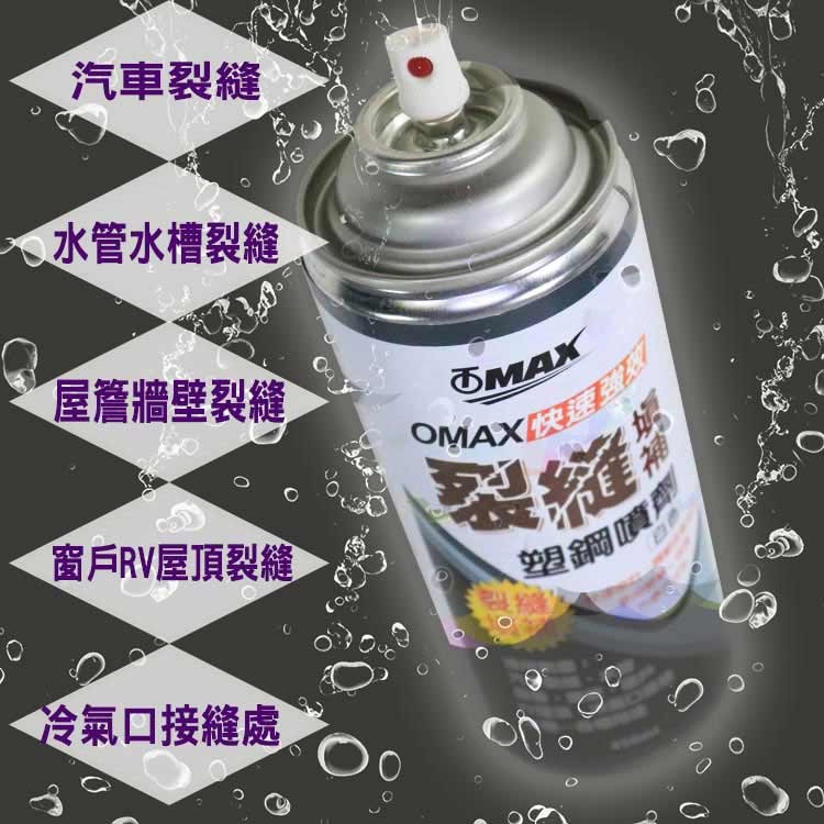 OMAX強效裂縫填補塑鋼噴劑+強效快速壁癌修補噴劑(組合包)