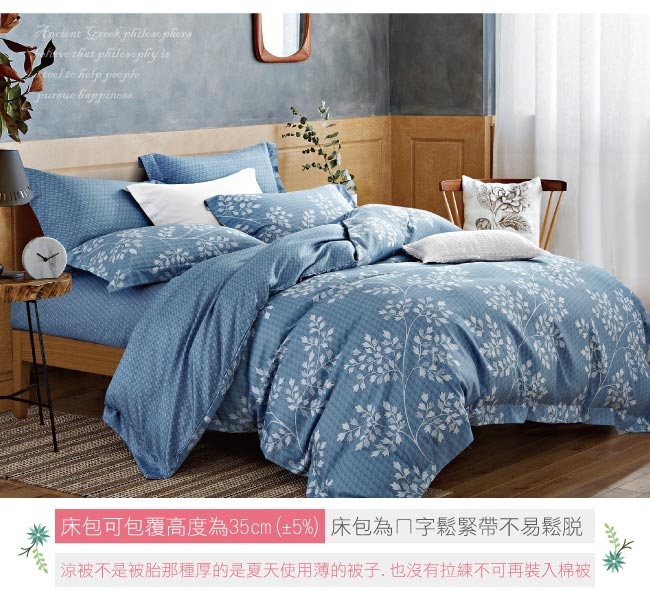 BEDDING-3M專利+頂級天絲-6X7尺特大薄床包涼被四件組-旅途之秋